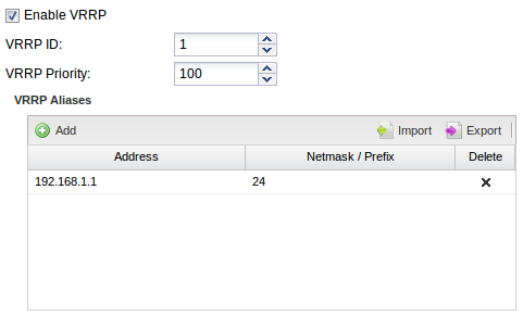 VRRP NG Firewall 1 Config