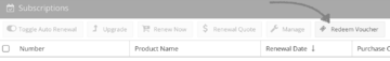Redeeming a voucher in Command Center